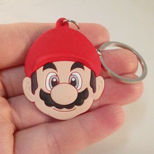 Men's Silver Mario Keychain Key Ring Mario Brothers Party Gift
